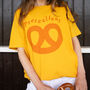 Pretzellent Women’s Slogan T Shirt With Pretzel Graphic, thumbnail 1 of 3