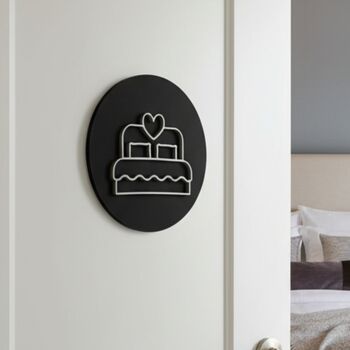 Bedroom Love Door Sign In With Raised Bed Design, 5 of 5