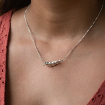 Personalised Sterling Silver Peas In A Pod Necklace, 2 of 5