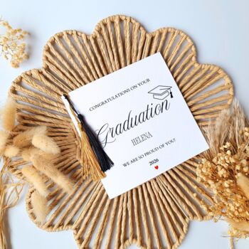 Graduation Tassel Card, Black And Gold Graduation Name Card, 2 of 4