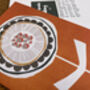 Orange And Grey Retro Floral Card, thumbnail 3 of 3