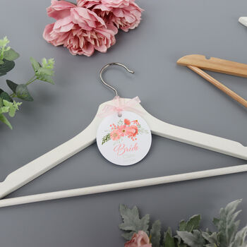 Personalised White Wedding Hanger Tag Peach, 6 of 9