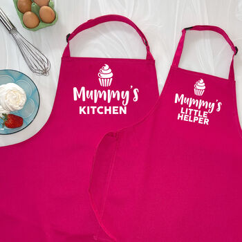 Mummy's Kitchen And Mummy's Little Helper Apron Set, 2 of 8