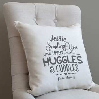 Personalised Sending You Lots Of Huggles Cushion, 3 of 10