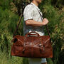 Genuine Leather Holdall In Russet Brown, thumbnail 11 of 12