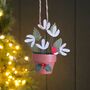 Plant Pot With Robin Hanging Christmas Decoration, thumbnail 2 of 2