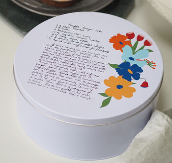 Personalised Handwritten Family Recipe Cake Tin, 2 of 3