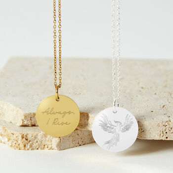 Always I Rise Phoenix Plated Stainless Steel Necklace, 6 of 10