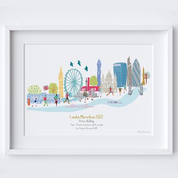 London Marathon Skyline Landmarks Personalised Print, 2 of 3