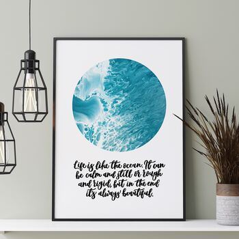 Life Is Like The Ocean Inspirational Print, 4 of 5