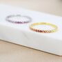 Ruby Red Ombre Half Eternity Ring In Sterling Silver, thumbnail 6 of 11