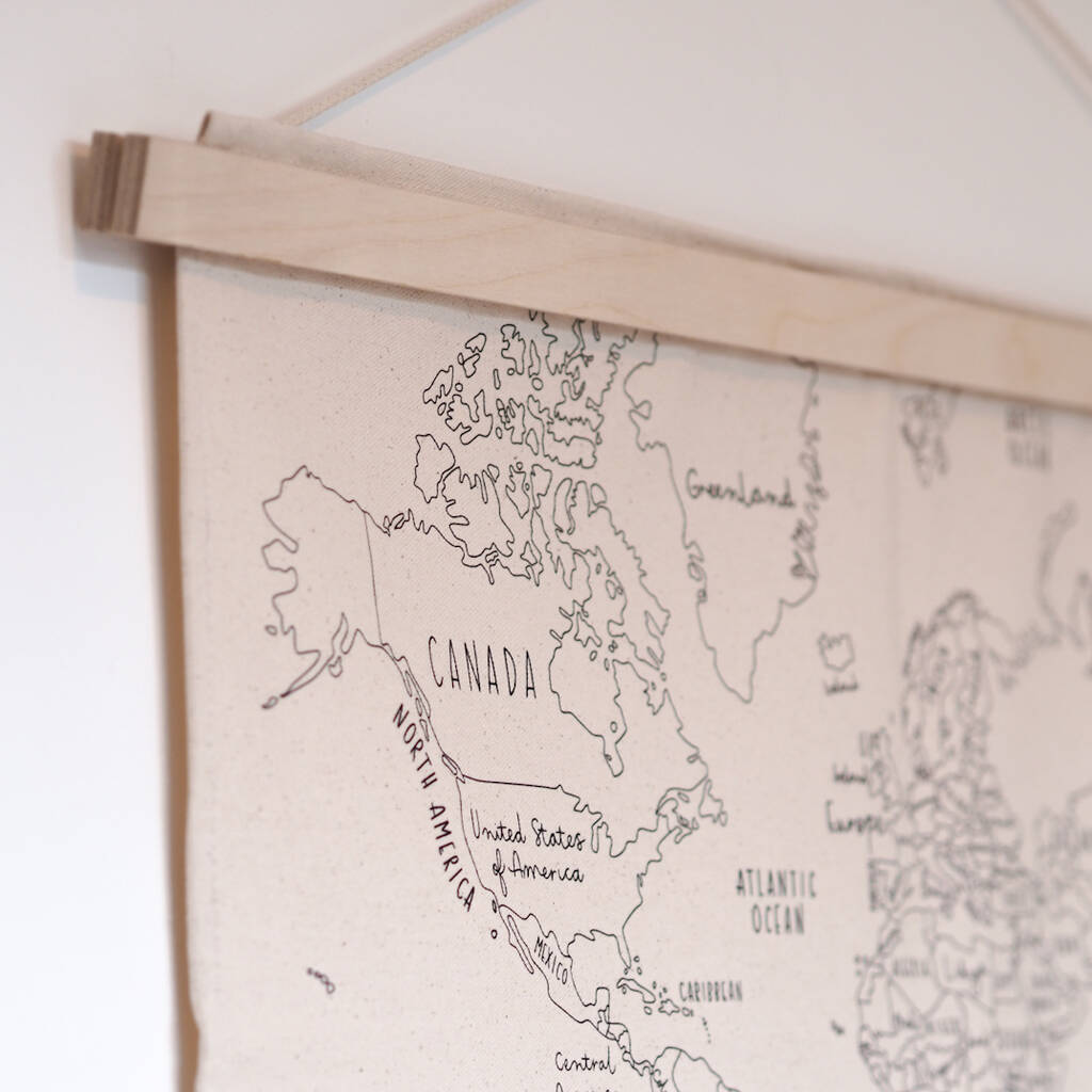 Small World Map Wall Hanging By Little M