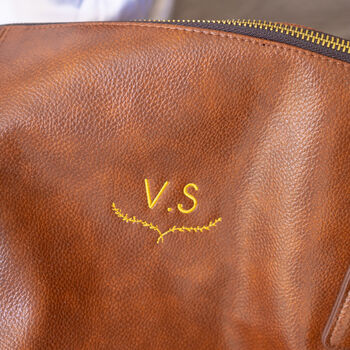 Personalised Faux Leather Monogram Overnight Bag, 3 of 5