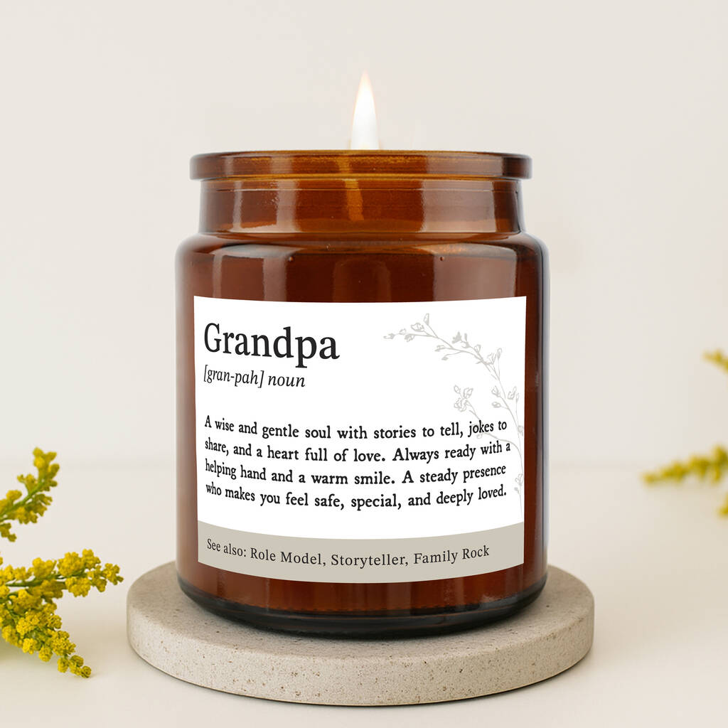 Brown Scented Jar Candle • 'Grampa Definition” • Gift For Him • Grandfather, 1 of 4