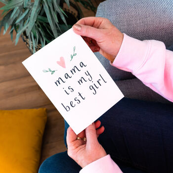 Mama Is My Best Girl Mothers Day Card, 4 of 4