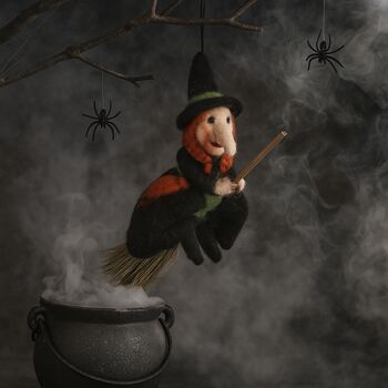 Handmade Felt Hermione The Witch Decoration, 5 of 5