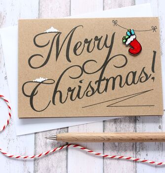 Christmas Stocking, Traditional Festive Christmas Card, 4 of 5