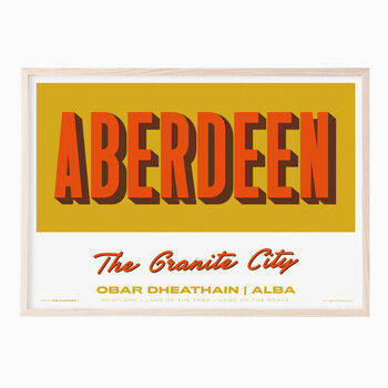 Personalised Aberdeen Retro Favourite City Print, 2 of 7