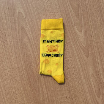 Unisex 'It Ain't Easy Being Cheesy' Cheese Socks, 2 of 3