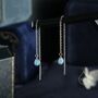 Blue Opal Droplet Ear Threader Earrings, thumbnail 1 of 10