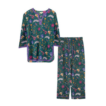 Indian Cotton Lavender Fields Print Pyjama Set, 4 of 5