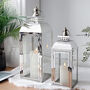 Set Of Two Stainless Steel Hanging Candles Lantern, thumbnail 1 of 8