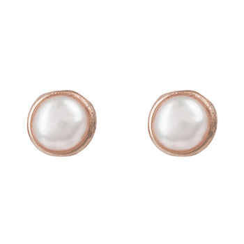 Petite Stud Earring Rosegold Plated Silver, 8 of 8