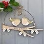Personalised Christmas Wooden Robin Pair Sign, thumbnail 1 of 3