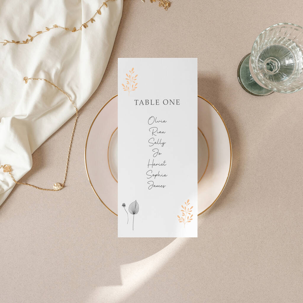 Wedding Table Plan Tags Neutral Palette Design