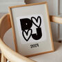 Personalised Initials And Year Print Wedding Anniversary Gift, thumbnail 2 of 11