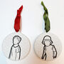 Hand Painted Personalised Portrait Christmas Bauble, thumbnail 4 of 8