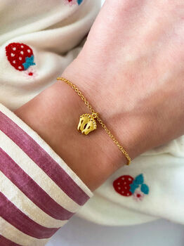 Ten Tiny Toes Bracelet Gold Blue Carding, 2 of 5