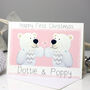 Personalised Bear Twins First Christmas Card, thumbnail 7 of 10