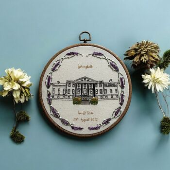 Personalised Embroidered Wedding Venue Portrait, 4 of 12