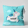 Personalised Enchanted Unicorn Name Cushion, Gift For Little Girls, thumbnail 1 of 6