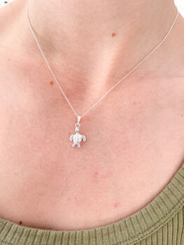 Sterling Silver Turtle Pendant Necklace, 2 of 6