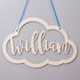 Personalised Birchwood Cut Out Cloud Hanging Sign, thumbnail 1 of 2