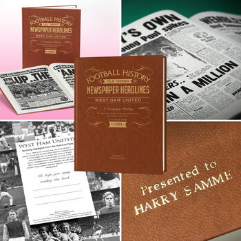 West Ham United Personalised Football Gift Hammers Newspaper History Book, 7 of 12