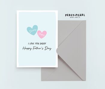 Personalised Pink Heart Father's Day Card, 2 of 4
