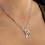 Long Link T Bar Clasp Charm Collector Necklace, thumbnail 1 of 8