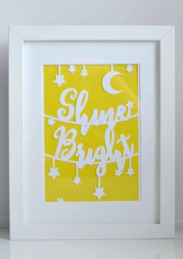 Unframed Paper Cut 'Shine Bright' Print A5, 1 of 3