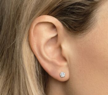 9ct Gold Solitaire Stud Earrings, 6 of 6