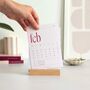 Minimal 2026 Monthly Desk Calendar With Wooden Holder, thumbnail 6 of 10