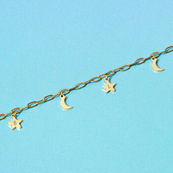 Little Stars Personalised Star And Moon Bracelet, 4 of 7