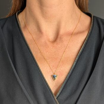 The Triangle Labradorite Necklace, Gold Plated, 4 of 7