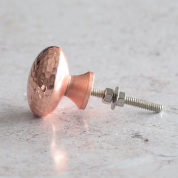 Copper And Silver Hammered Cupboard Door Knobs, 3 of 9