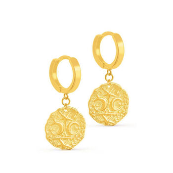 Celestial Moon Pendant Statement Hoops, 4 of 5