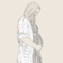 Personalised Monochrome Mother To Be Sketch, thumbnail 2 of 7