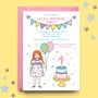 Personalised Girl Birthday Party Invitations, thumbnail 1 of 4