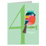 Mini Happy Birdie 4th Birthday Card, thumbnail 2 of 4